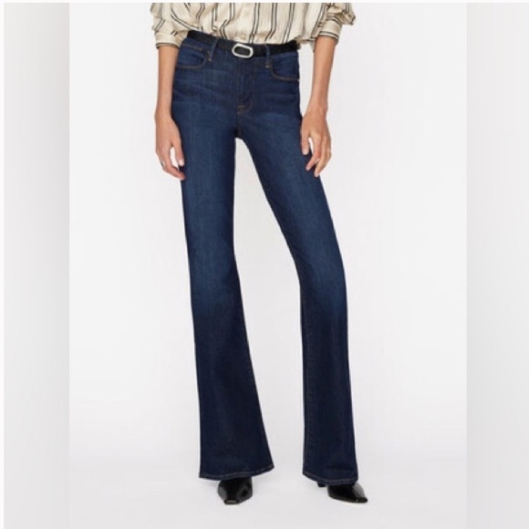 FRAME Le High High Rise Flare Jeans in Sutherland 24 - Picture 1 of 14